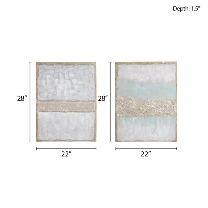 Madison Park Hand Embellished Glitter 2-piece Canvas Wall Art Set