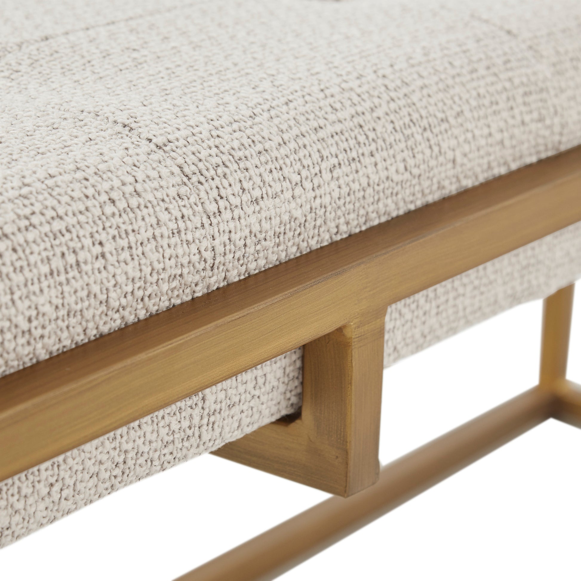 Madison Park Button-tufted Upholstered Metal Base Accent Bench