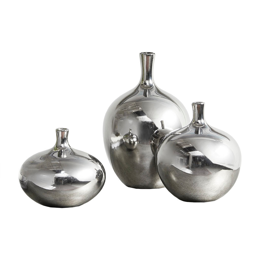 Madison Park Signature Mirrored Ceramic Decorative Vases 3-piece set