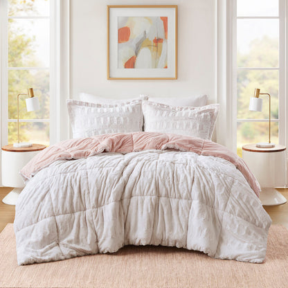 Madison Park Back Print Long Fur Comforter Mini Set