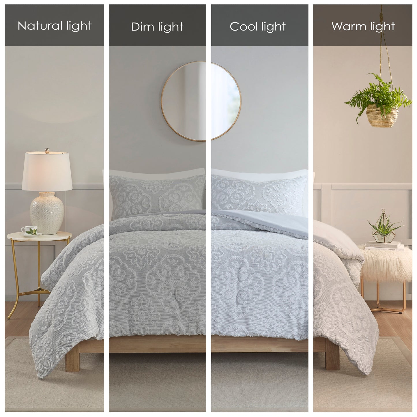 Madison Park 3 Piece Tufted Woven Medallion Comforter Set