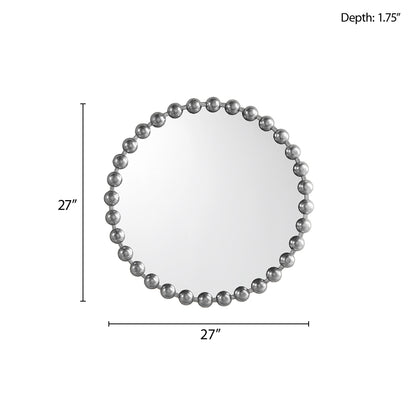 Madison Park Signature Beaded Round Wall Mirror 27"D