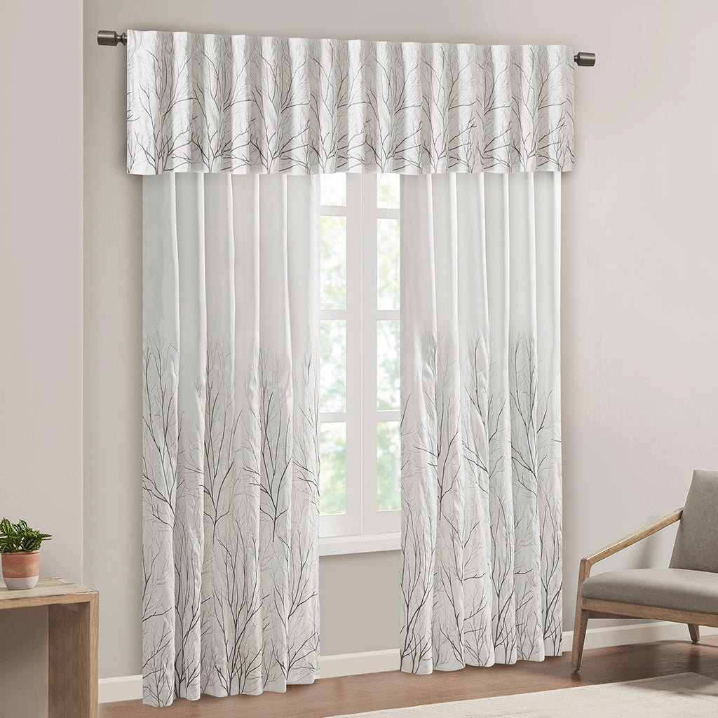 Madison Park Faux Silk Embroidered Window Valance