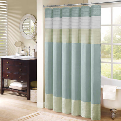 Madison Park Faux Silk Shower Curtain