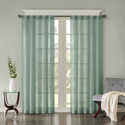 Madison Park Solid Crushed Curtain Panel Pair