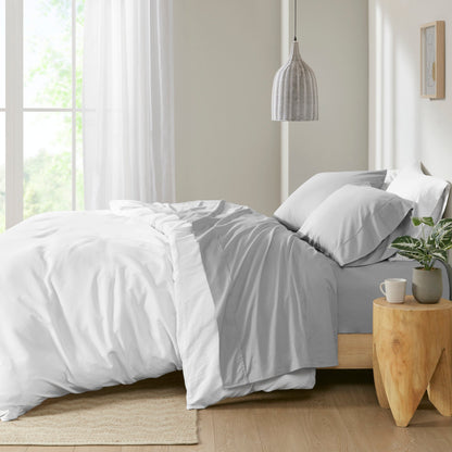 Madison Park 200 Thread Count Relaxed Cotton Percale Sheet Set