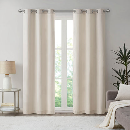 Madison Park Basketweave Room Darkening Curtain Panel Pair