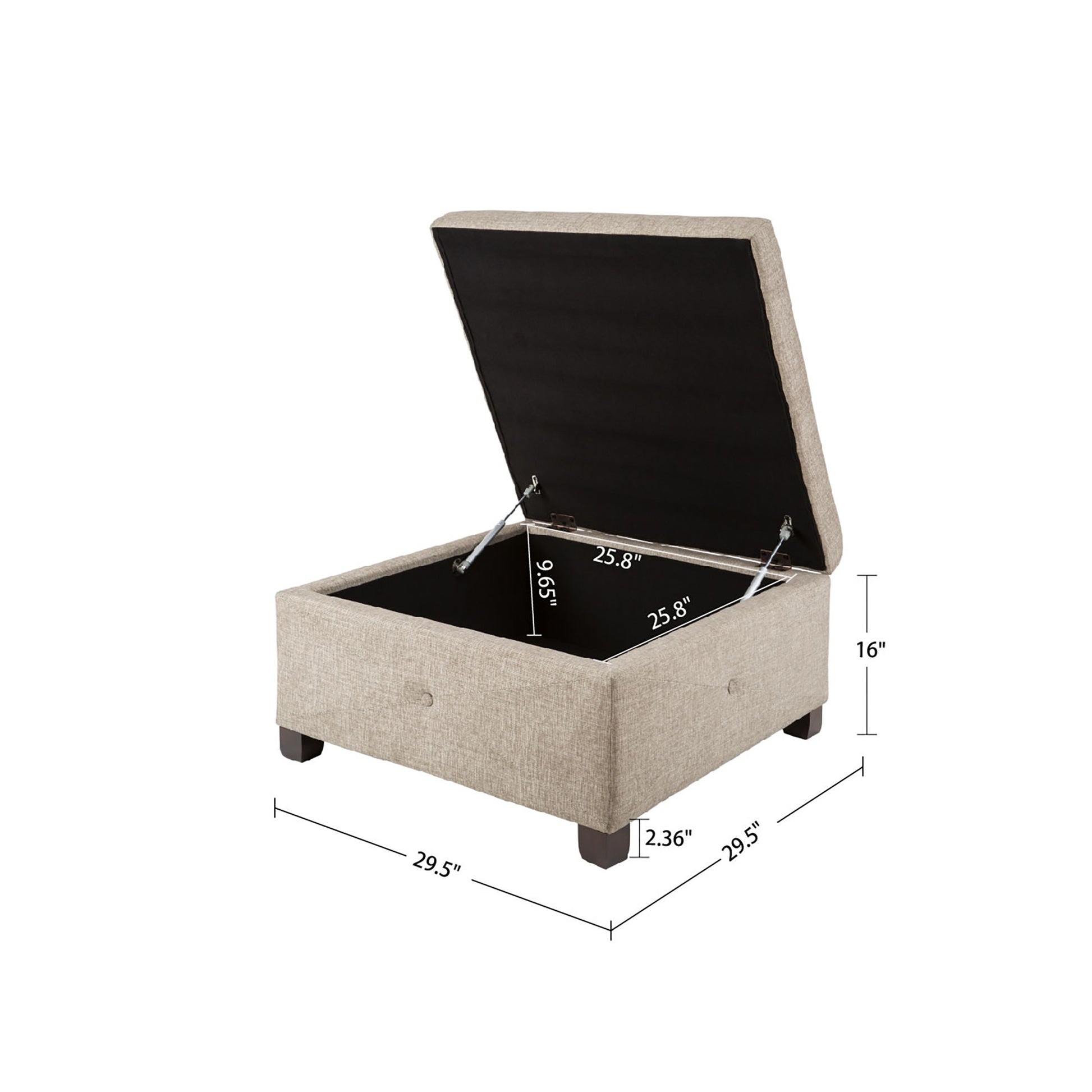 Madison Park Soft Close Storage Ottoman