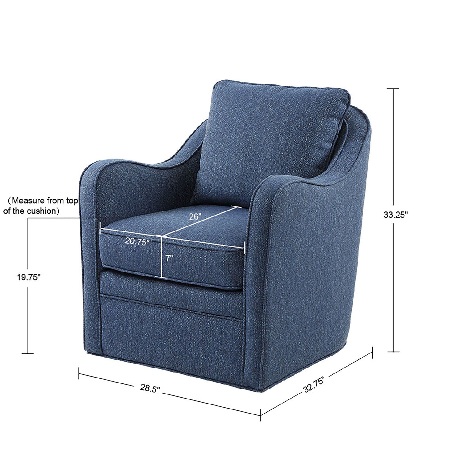 Madison Park Wide Seat Swivel Arm Chair