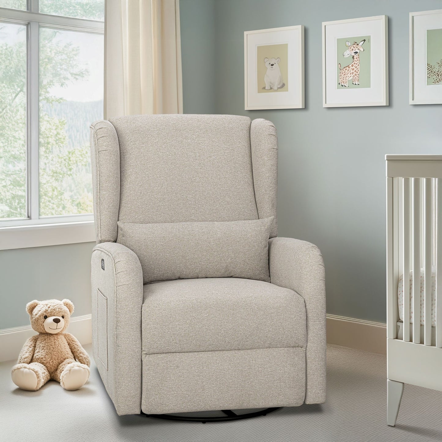 Candace Power Recliner 3-in-1 with Swivel, Glider, Charging Station