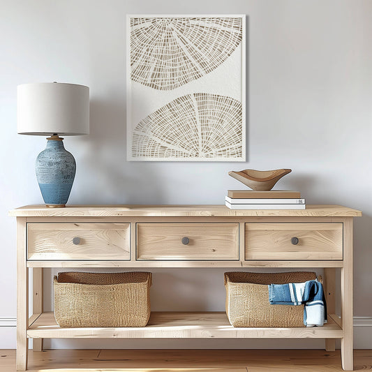 Madison Park Framed Abstract Coastal Rice Shadowbox Wall Decor