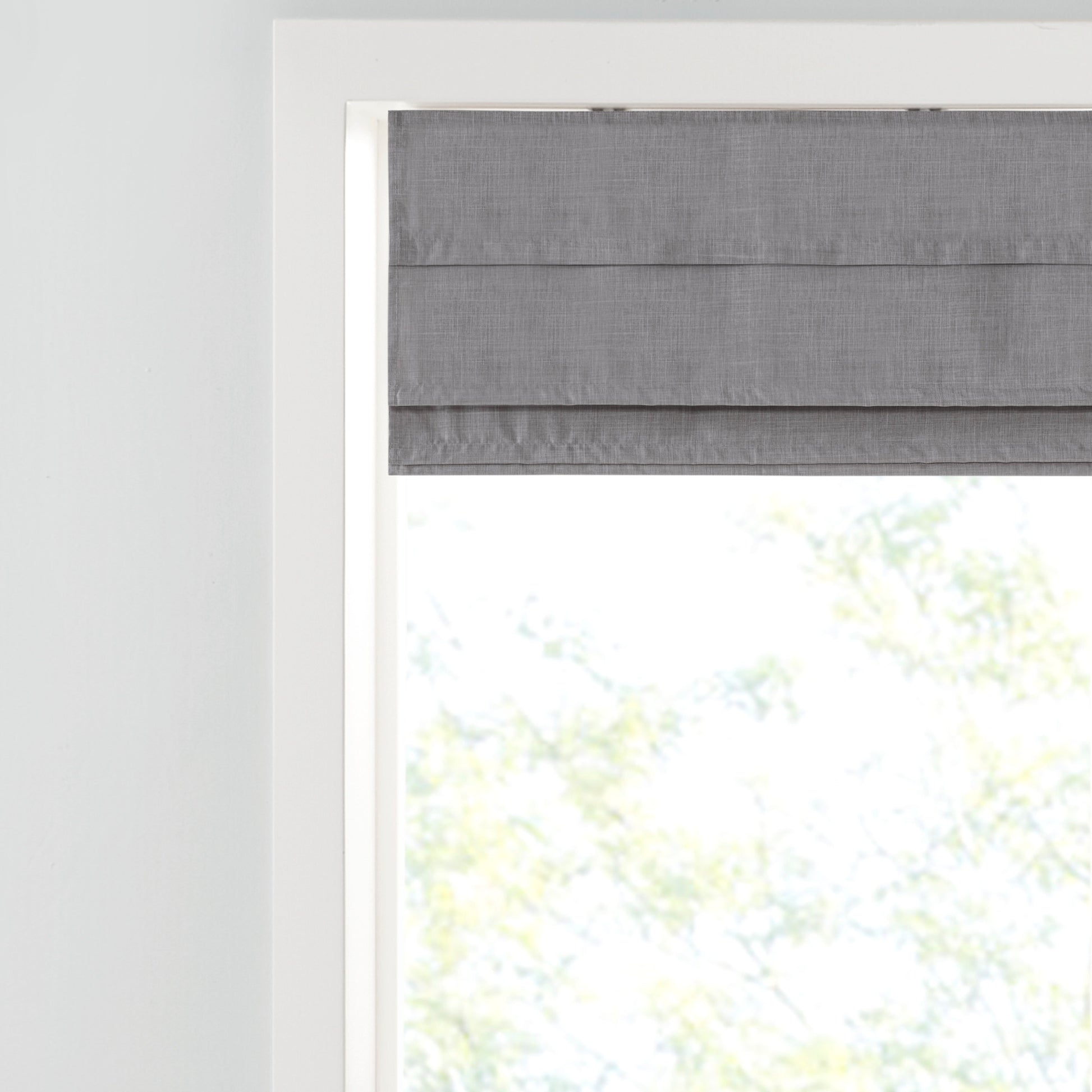 Madison Park Faux Linen Cordless Total Blackout Roman Shade