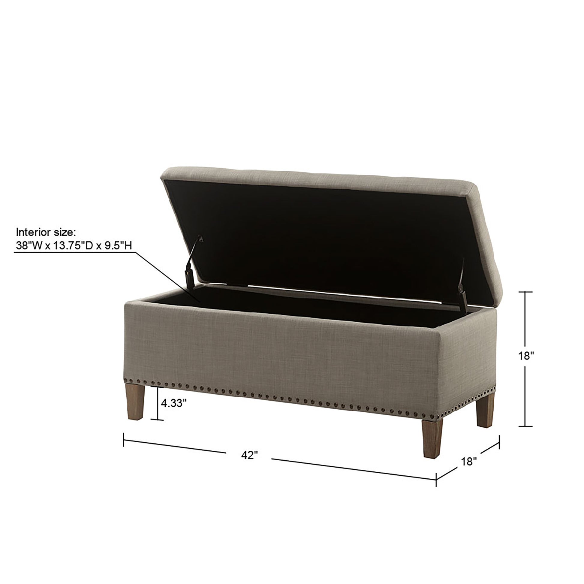 Madison Park Tufted Top Soft Close Storage Bench
