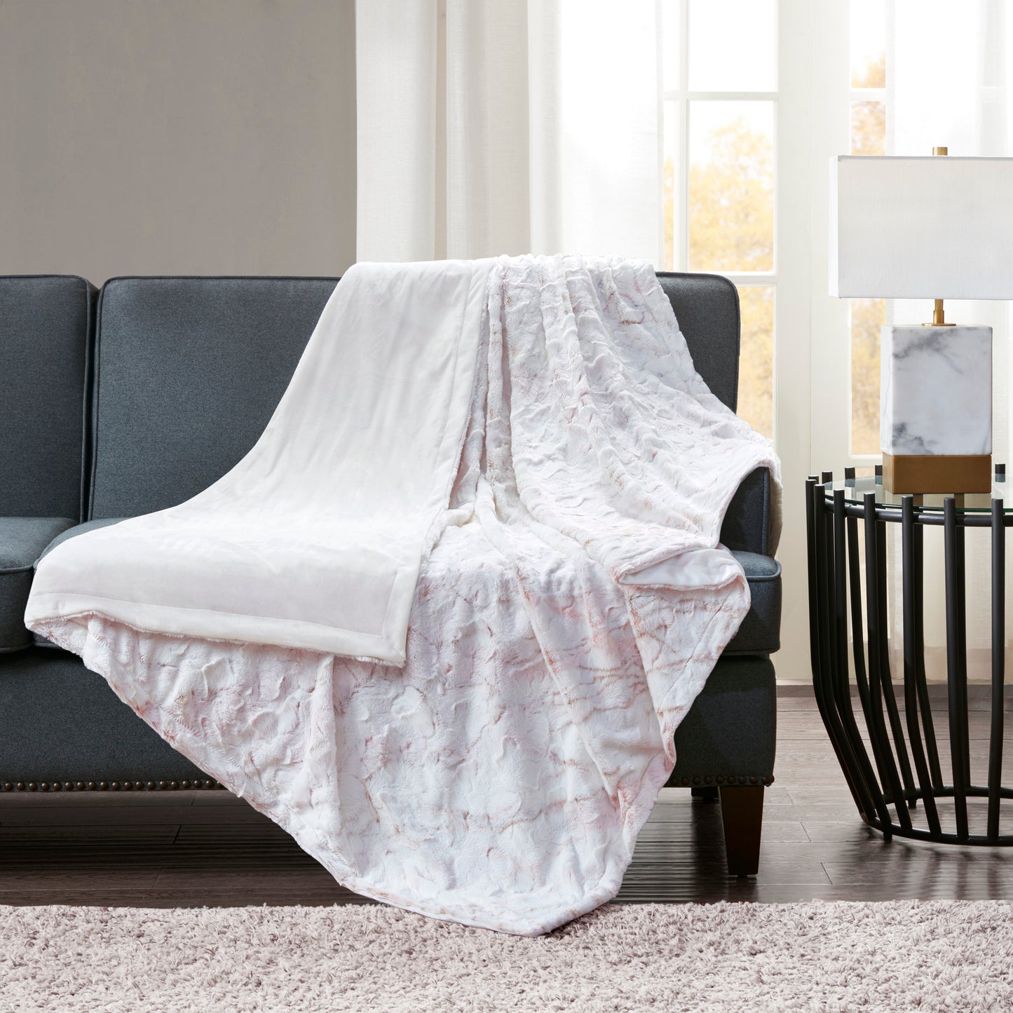 Madison Park Oversized Faux Fur Throw