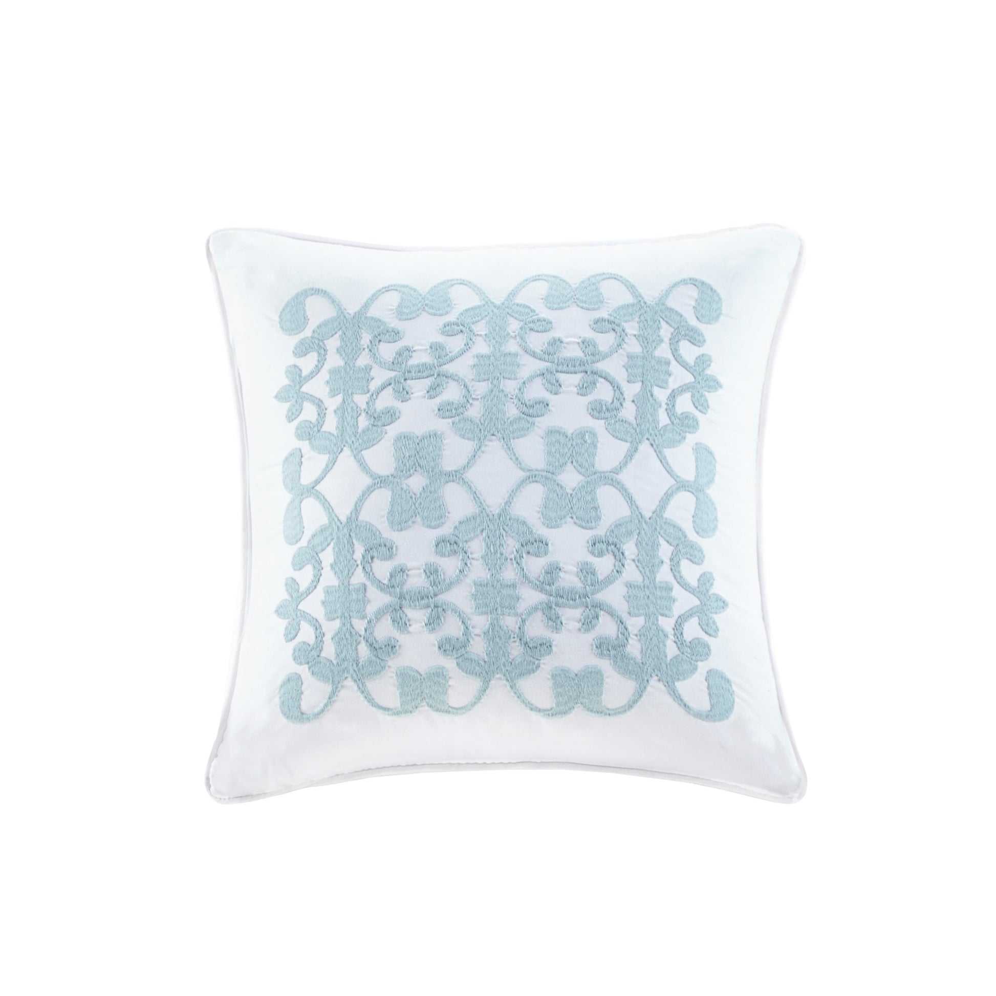 Madison Park 4 Piece Microfiber Reversible Ruffle Quilt Set with Throw Pillow