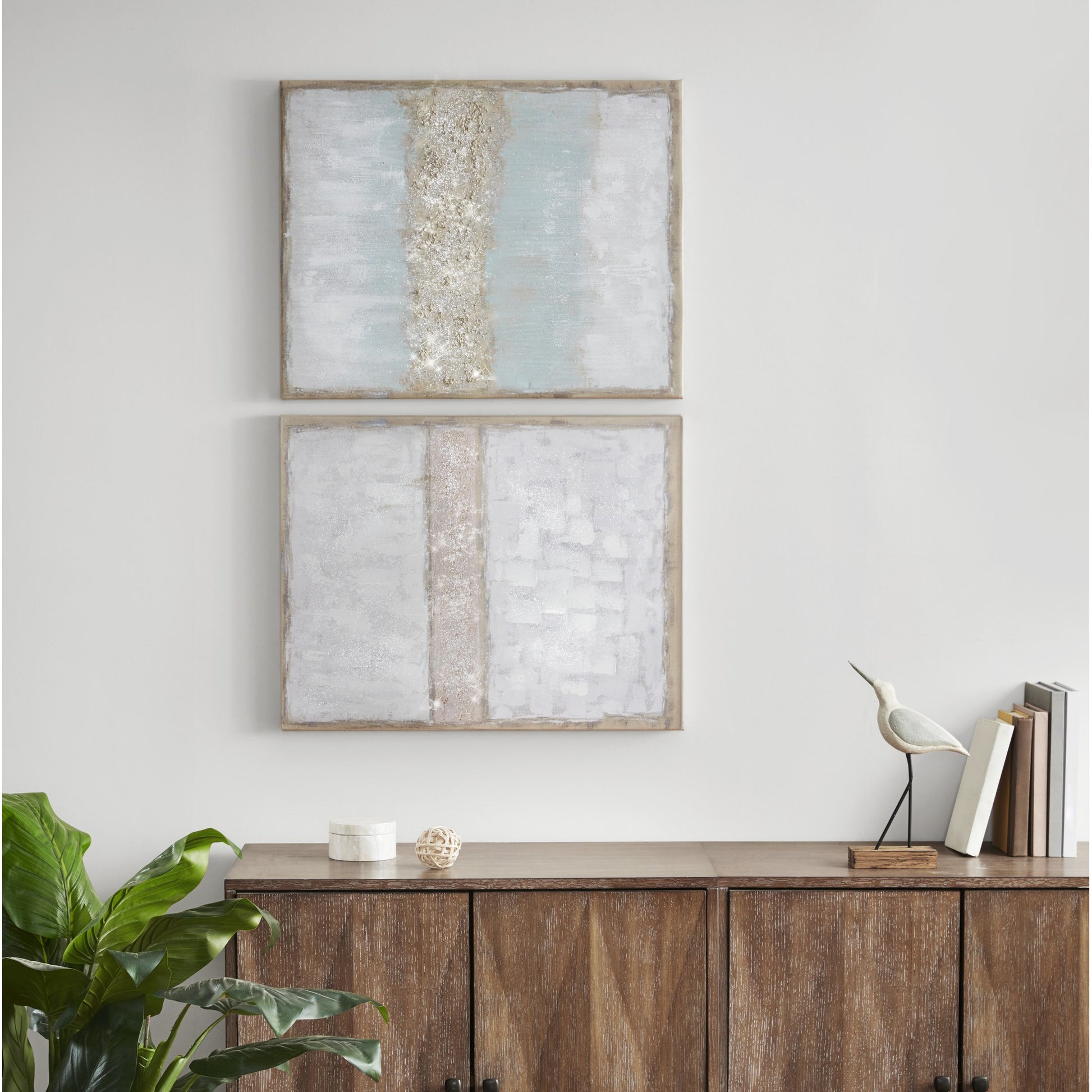 Madison Park Hand Embellished Glitter 2-piece Canvas Wall Art Set