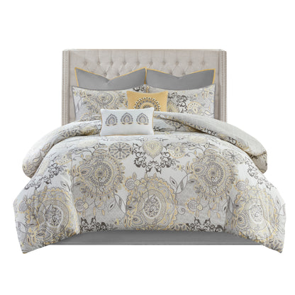 Madison Park 8 Piece Cotton Floral Printed Reversible Comforter Set