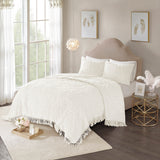 Laetitia Tufted Cotton Chenille Medallion Fringe Coverlet Mini Set