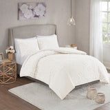 Veronica 3-Piece Tufted Cotton Chenille Floral Duvet Cover Set