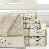Serene Embroidered Cotton Jacquard 6-Piece Towel Set