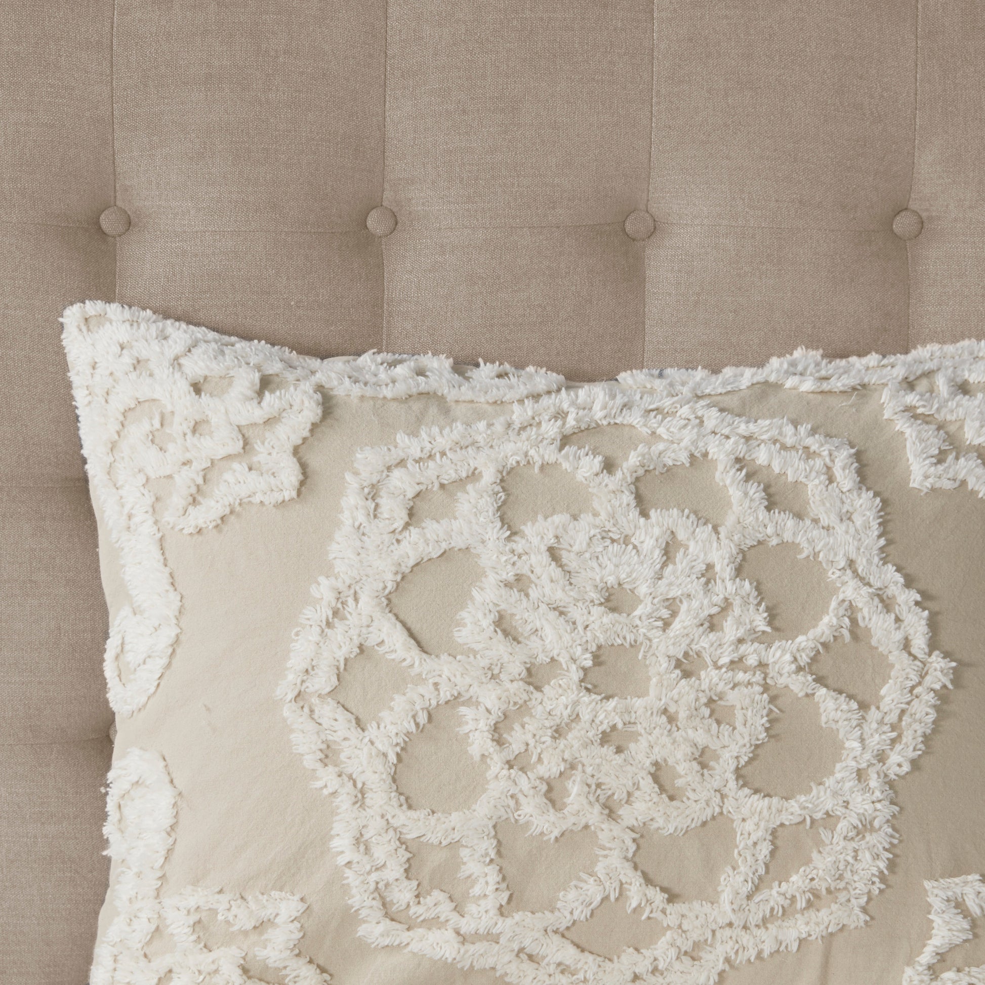 Madison Park Tufted Cotton Chenille Medallion Fringe Coverlet Mini Set