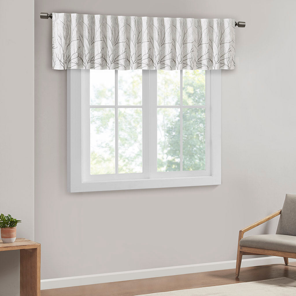 Madison Park Faux Silk Embroidered Window Valance