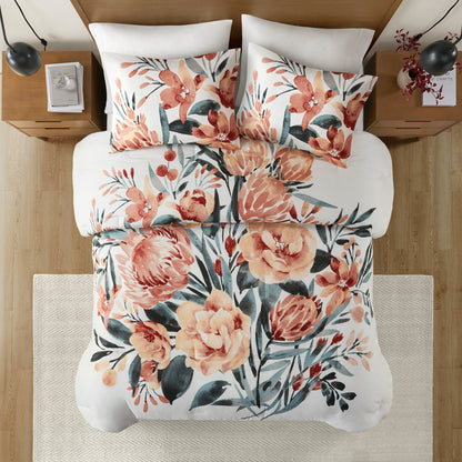 Madison Park 3 Piece Floral Cotton Comforter Set