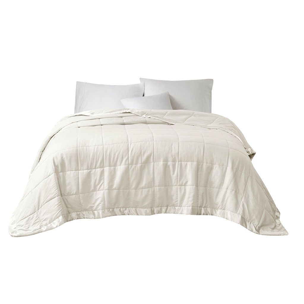 Madison Park Oversized Down Alternative Blanket with Satin Trim