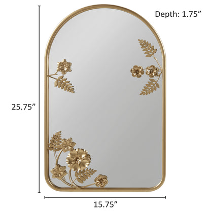 Madison Park Arched Metal Floral Wall Mirror