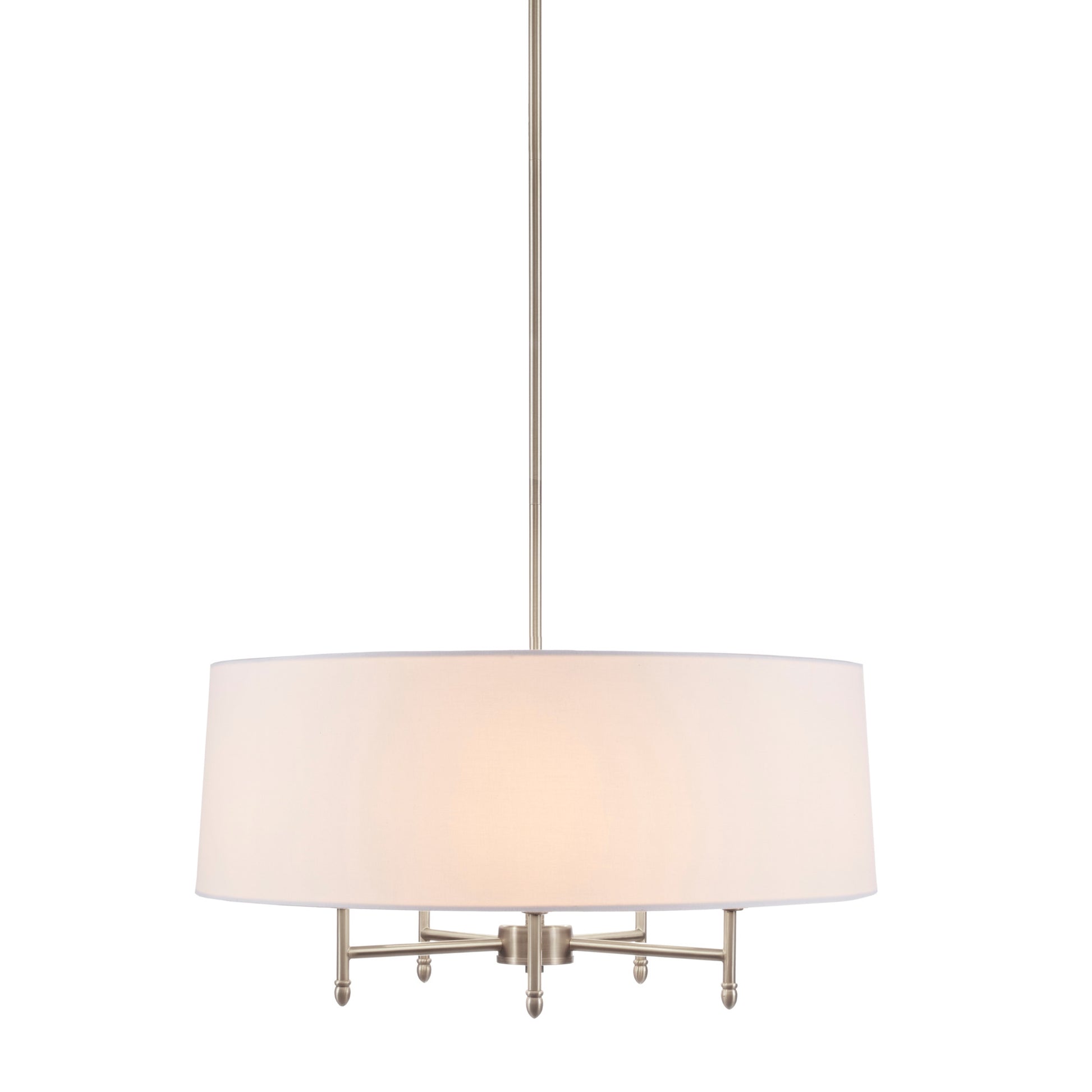 Hampton Hill Presidio 5-Light Dimmable Chandelier with Drum-shaped Fabric Shade & Adjustable Height