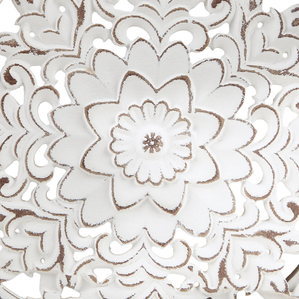 Madison Park Distressed White Floral 3-piece Carved Wood Wall Decor Set