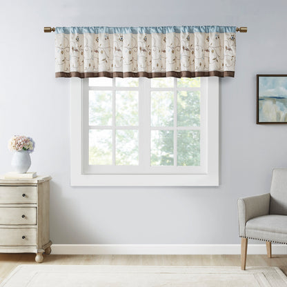 Madison Park Embroidered Window Valance