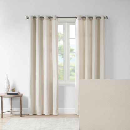 Madison Park Solid Piece Dyed Grommet Top Curtain Panel