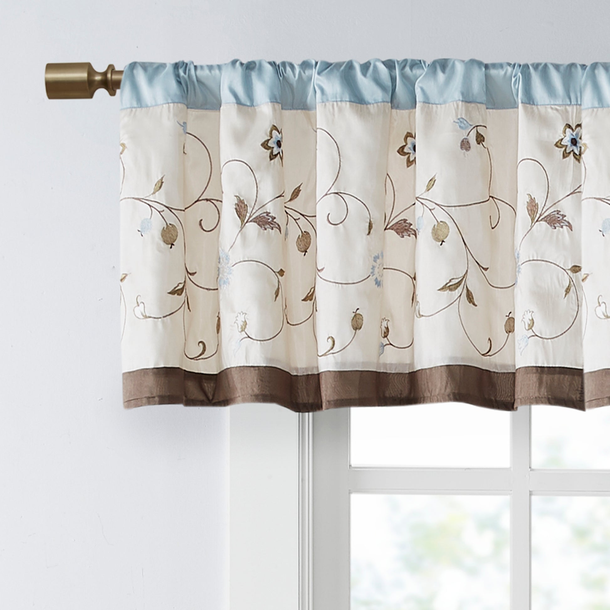 Madison Park Embroidered Window Valance