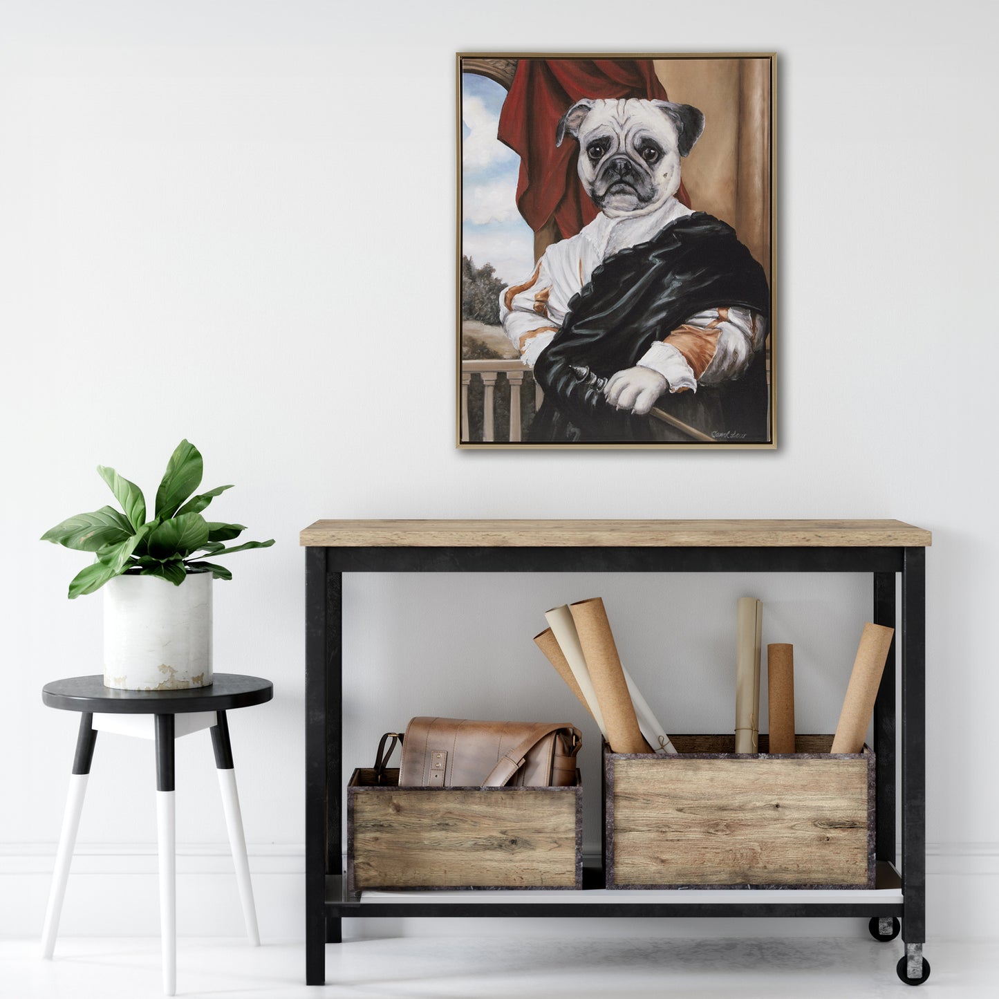 Madison Park Captain's Guard Pug Framed Canvas Wall Art