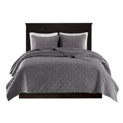 Madison Park 3 Piece Velvet Quilt Set