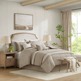 Lacey 7-Piece Lace Trim Comforter Set with Throw Pillows