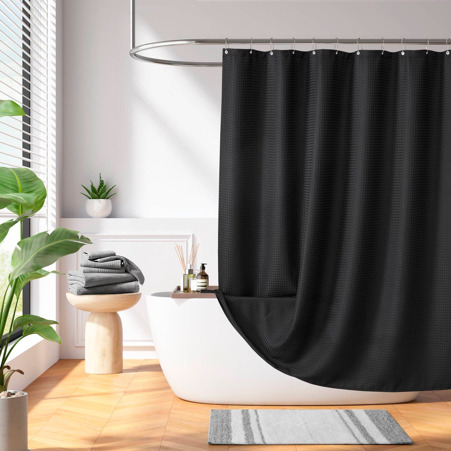 Madison Park Waffle Shower Curtain