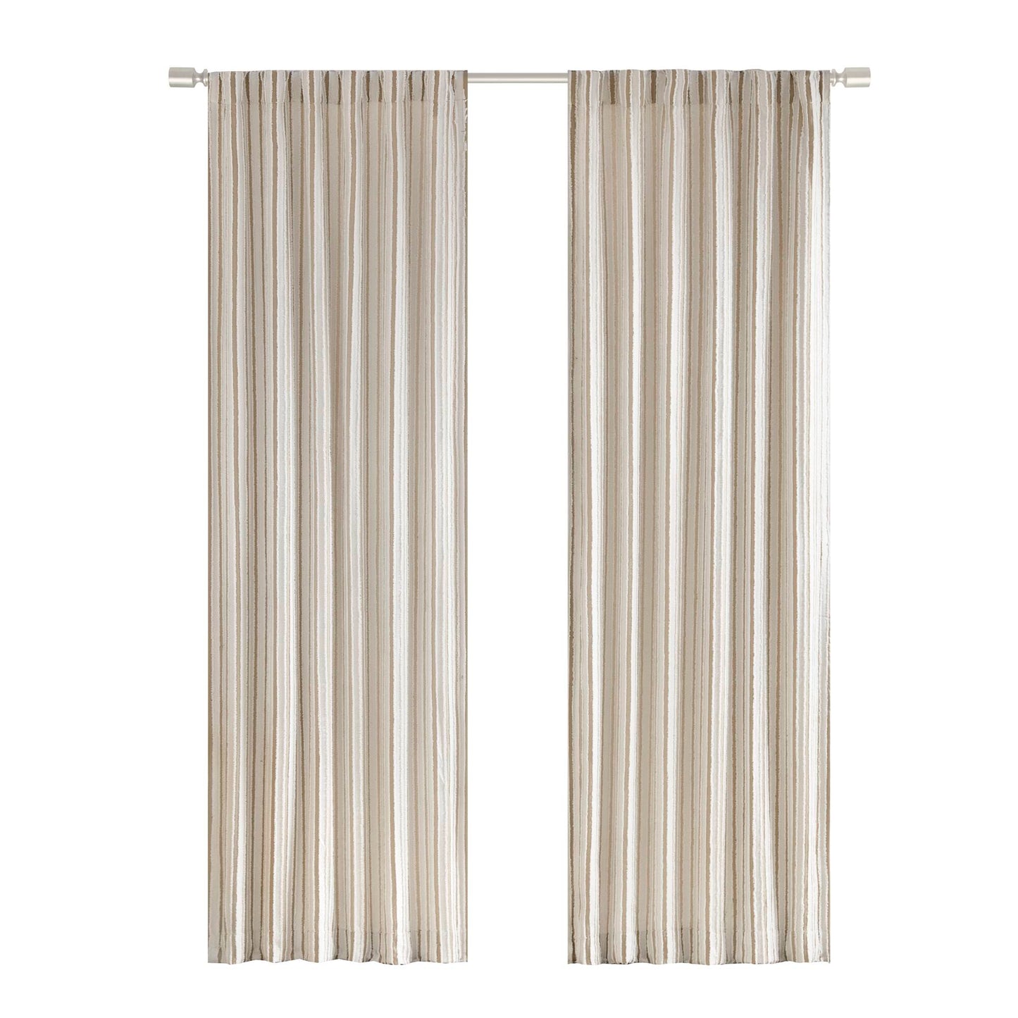 Madison Park Clipped Jacquard Light Filtering Rod Pocket/Back Tab Single Curtain Panel