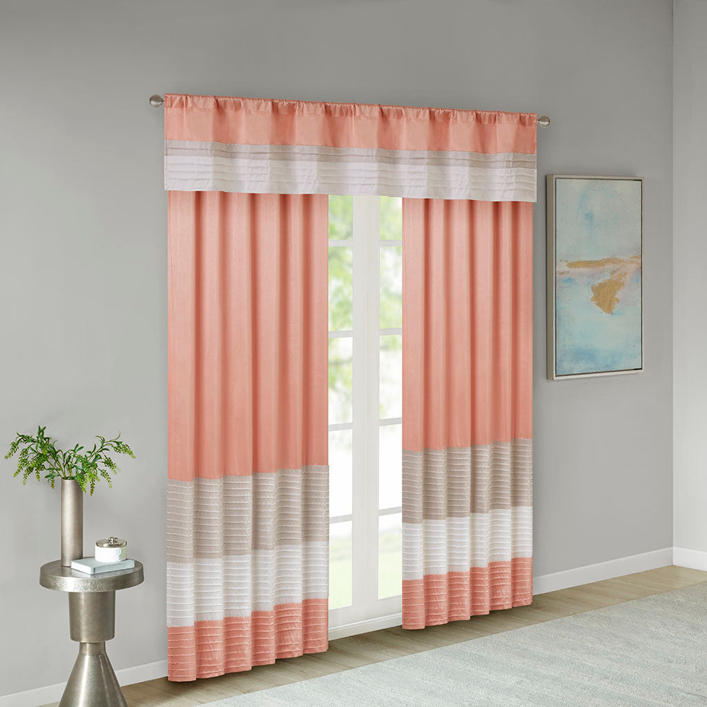 Madison Park Polyoni Pintuck Curtain Panel