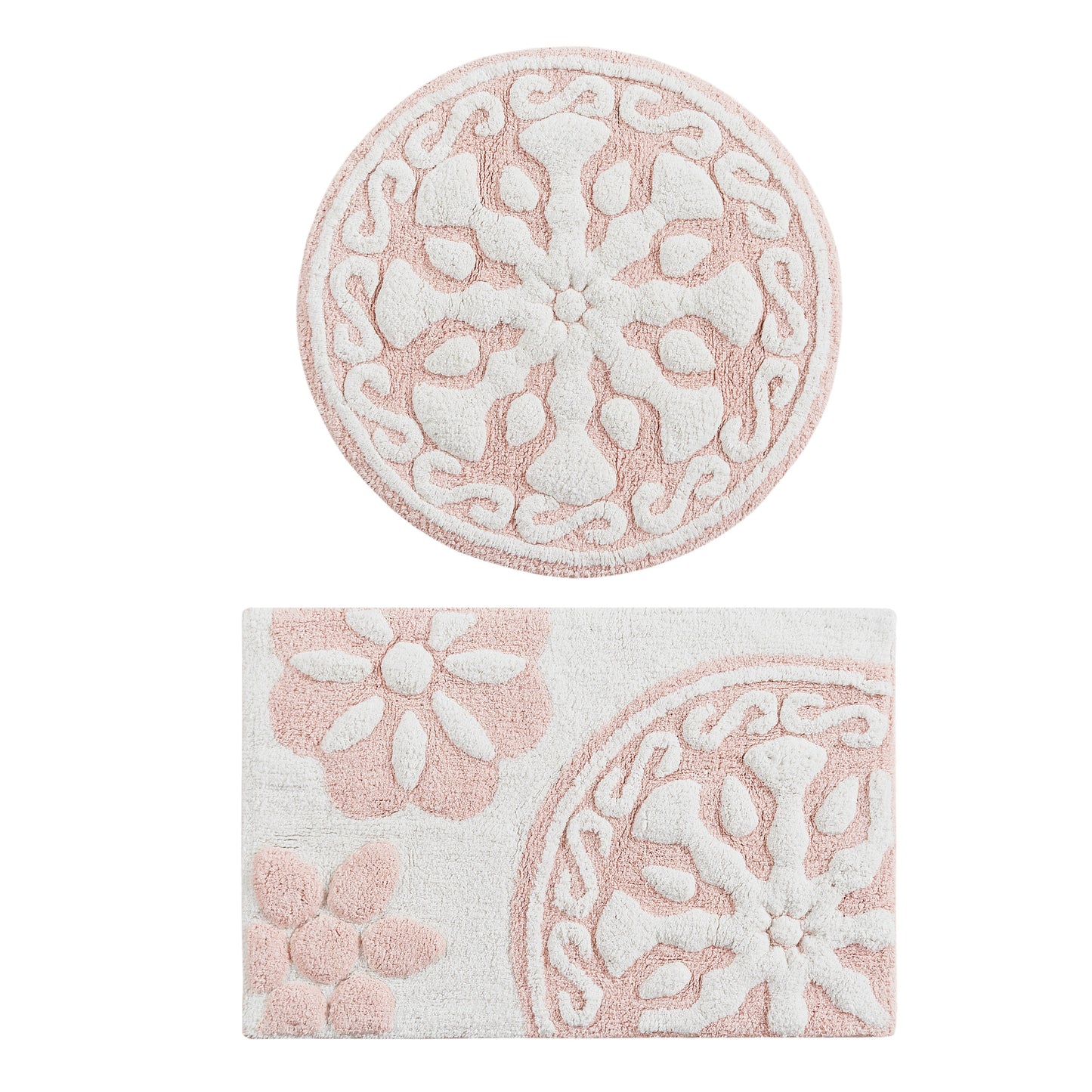 Madison Park Medallion Cotton Tufted Bath Rug