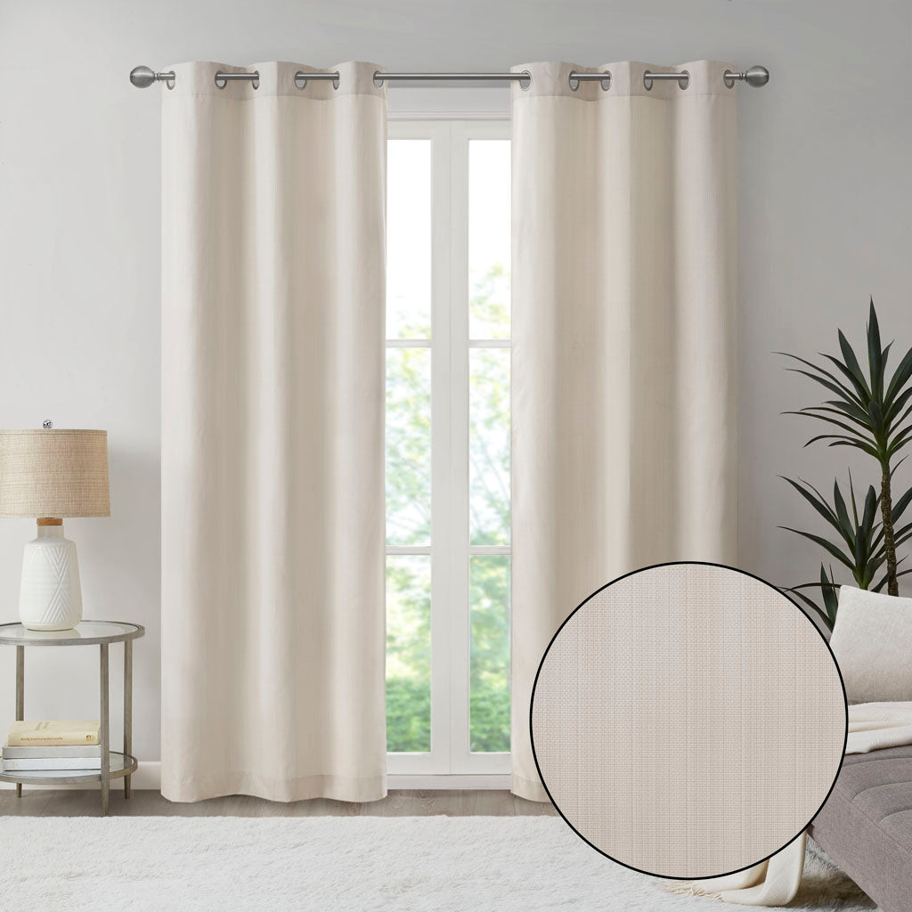 Madison Park Basketweave Room Darkening Curtain Panel Pair