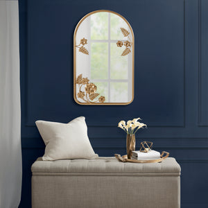 Adaline Arched Metal Floral Wall Mirror