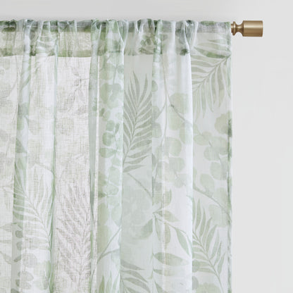 Madison Park Botanical Printed Texture Sheer Window Pair