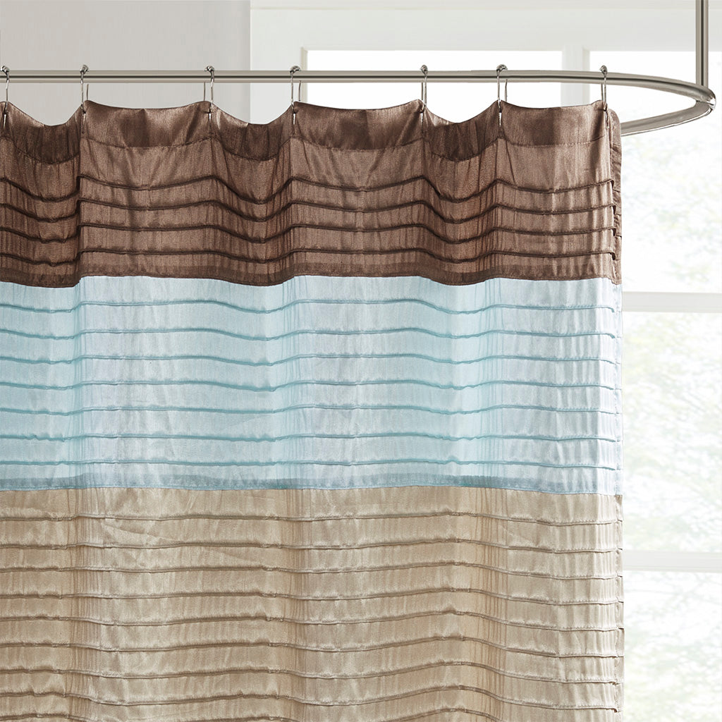 Madison Park Faux Silk Shower Curtain