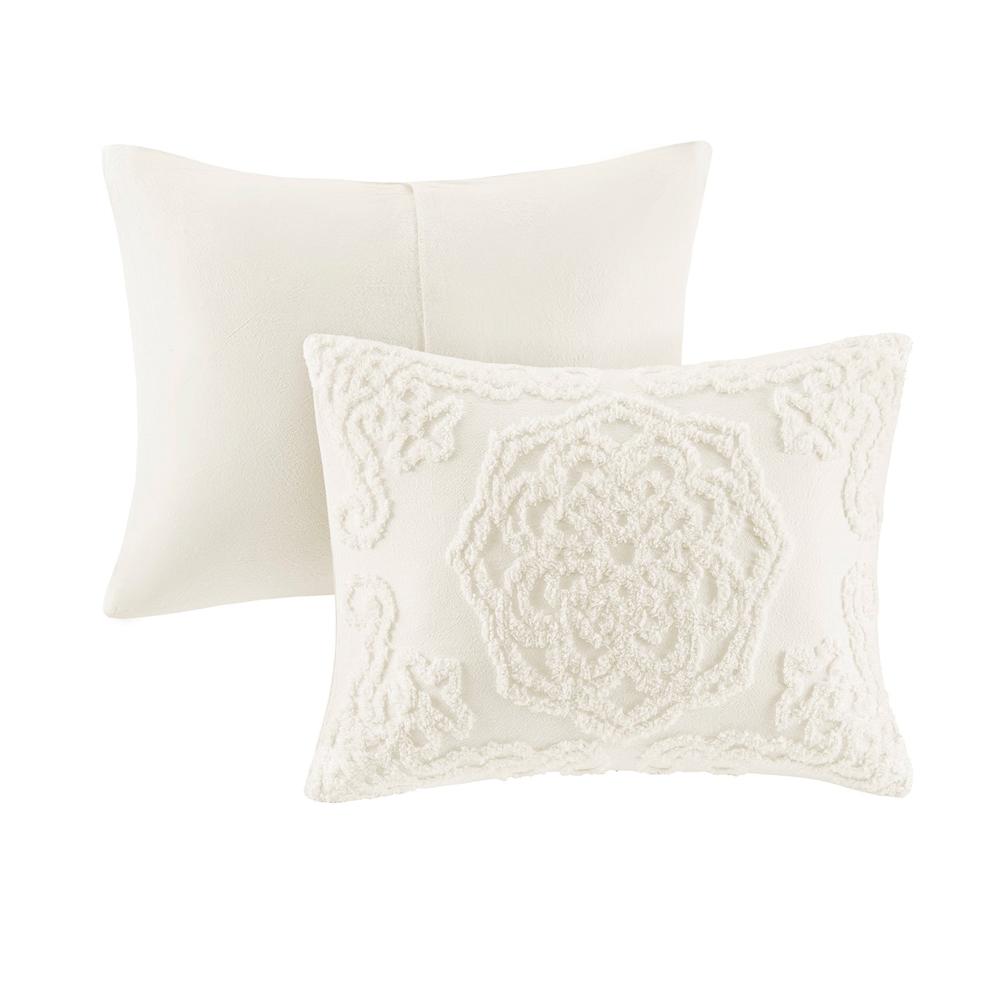 Madison Park 3-Piece Tufted Cotton Chenille Medallion Duvet Cover Set