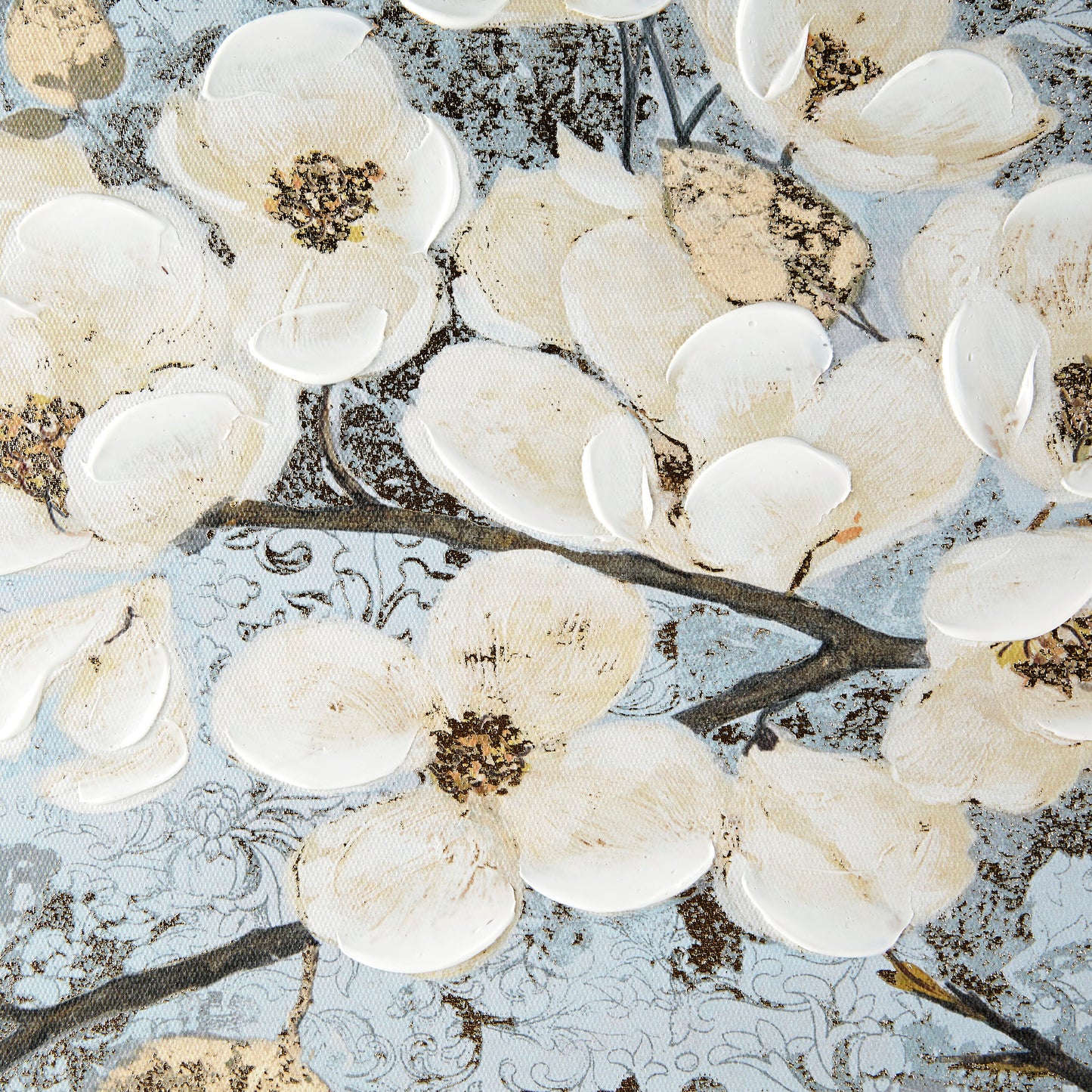 Madison Park Gold Foil and Hand Embellished Floral Canvas Wall Art
