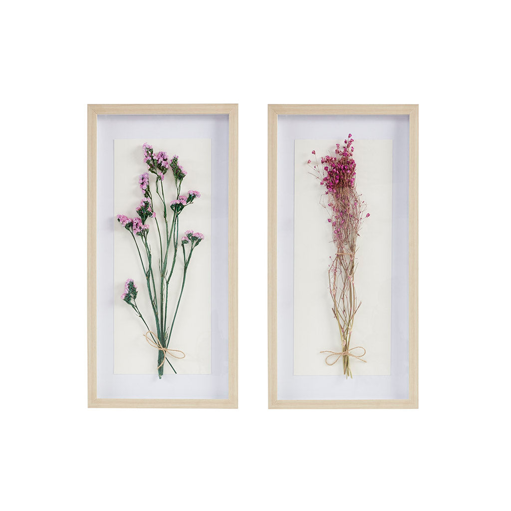 Madison Park Dried Flower 2-piece Shadow Box Wall Decor Set