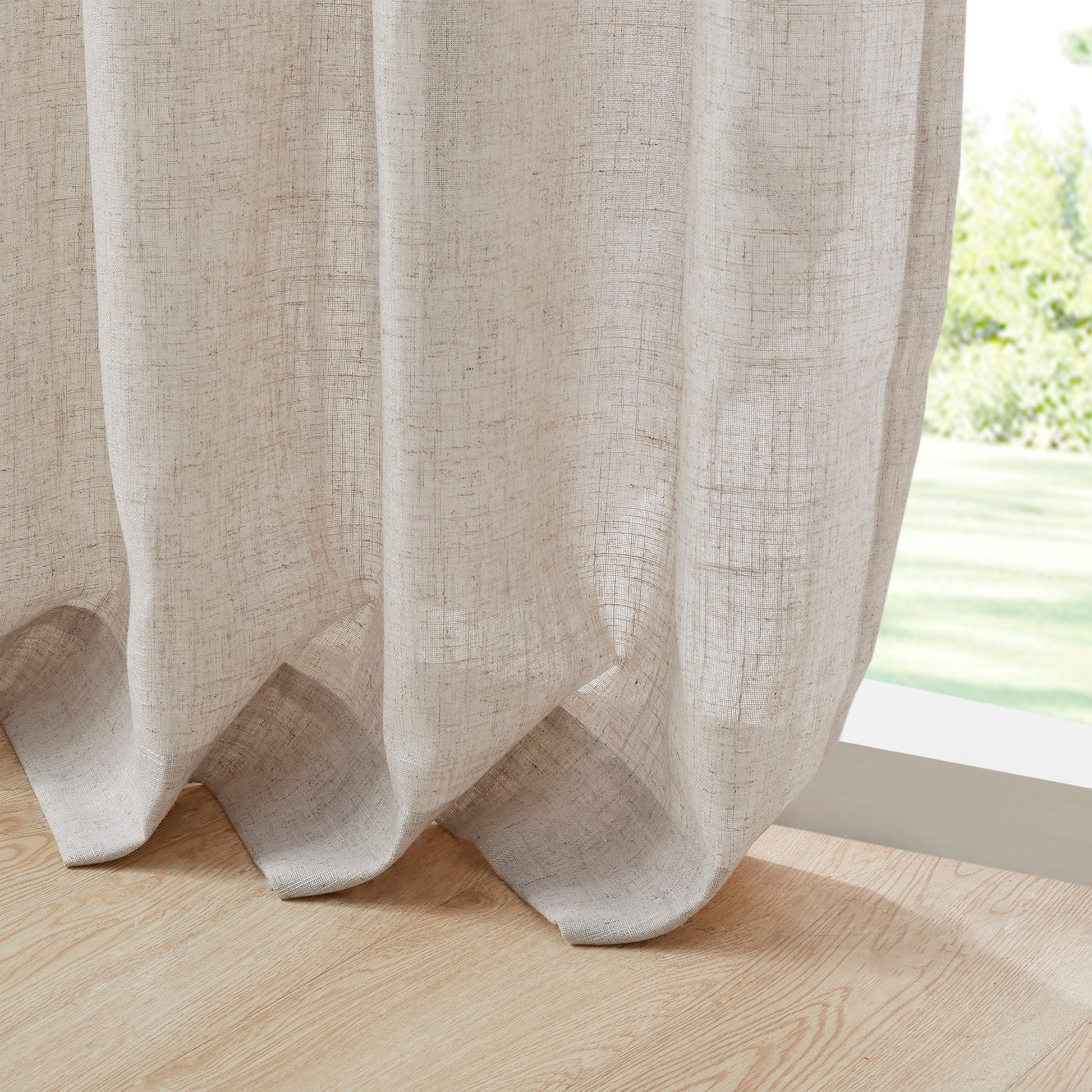 Madison Park Linen Blend Light Filtering Curtain Panel Pair
