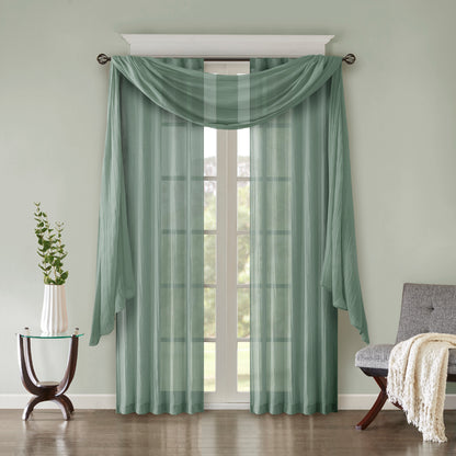 Madison Park Solid Crushed Curtain Panel Pair